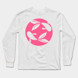 couple romantic golden fish pink ink art background pattern Long Sleeve T-Shirt